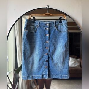 PART TWO | denim button down skirt | size 32 inch waist